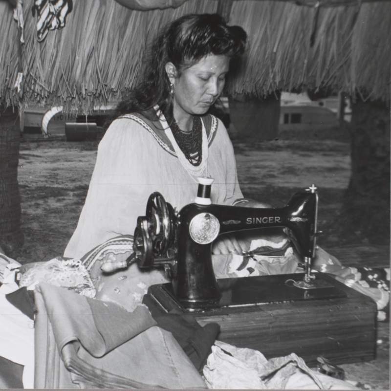 Seminole Woman sewing