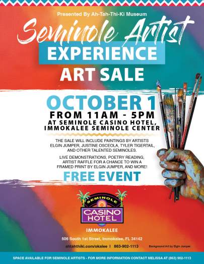 Seminole Artist Experience Art Sale In Immokalee 