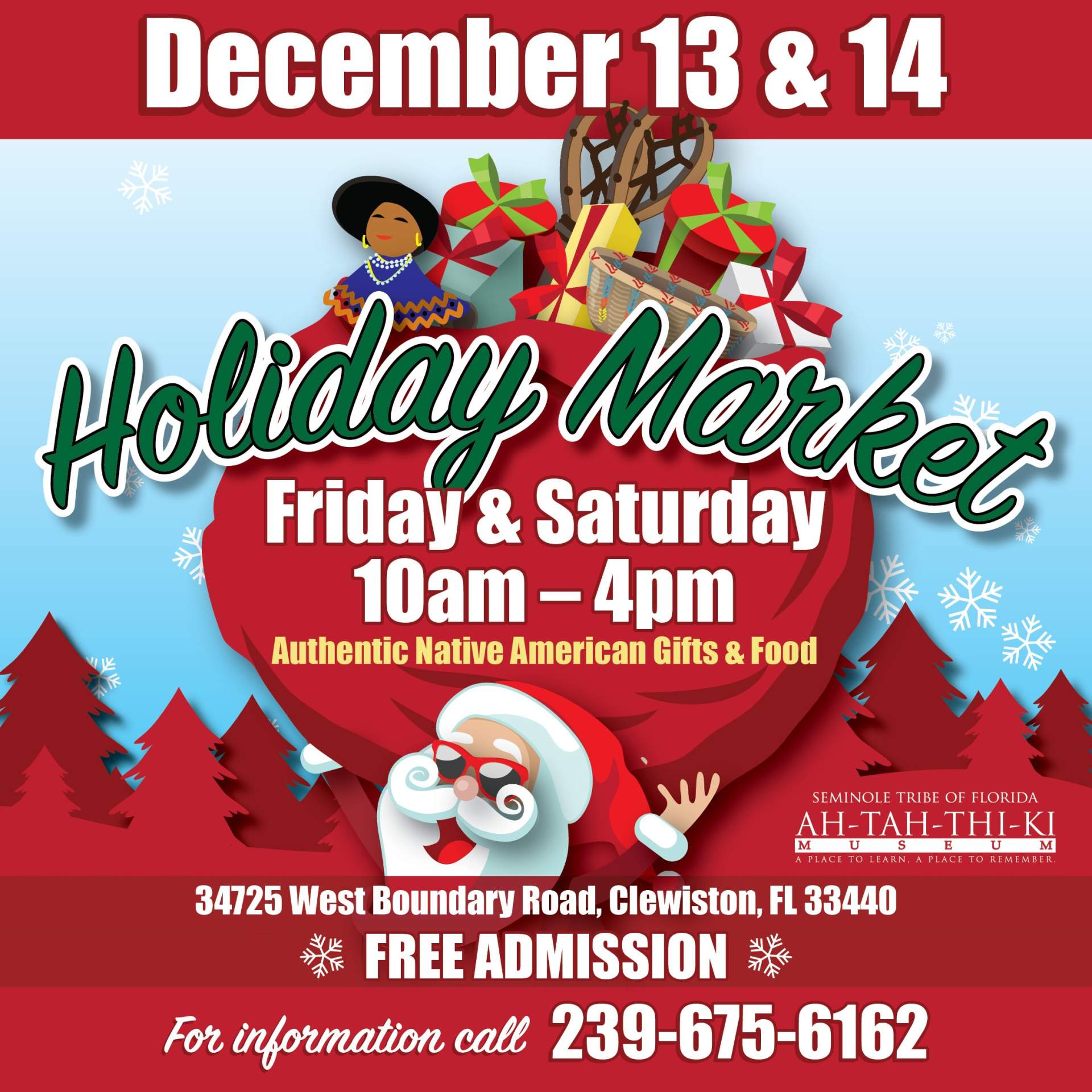 クリスマスセール！TOP HAT&TAILS Big Cypress Holiday Market Ah-Tah-Thi-Ki Museum Tribal Gift Shopping